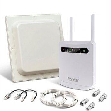 4G комплект інтернету для дому роутер World Vision Connect Standard  + антена MIMO 2x17 дБ Rnet 6844 фото