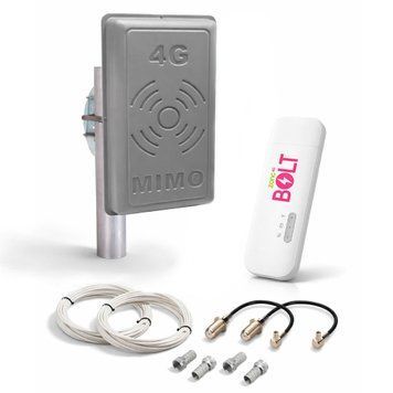 Комплект 4G LTE: USB Wi-Fi модем Bolt E8372 + Панельна антена MIMO 2&times;17 dBi Rnet 6797 фото