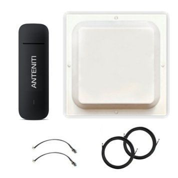 3G/4G комплект роутер anteniti E3372h-153 Антена посилення Mimo 2х17 db планшетна + кабель + 2 перехідники 5981 фото
