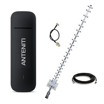 Комплект 4G інтернет USB модем Anteniti E3372 4G антена на 21 дБі з кабелем та перехідником (до 150 Мбіт/с) 5982 фото